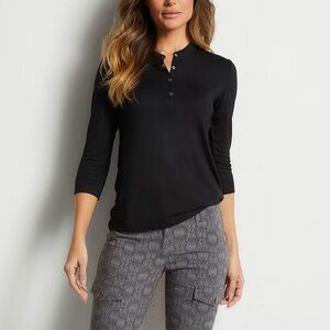 Anatomie Henley 3/4 Sleeve Jersey Top XS